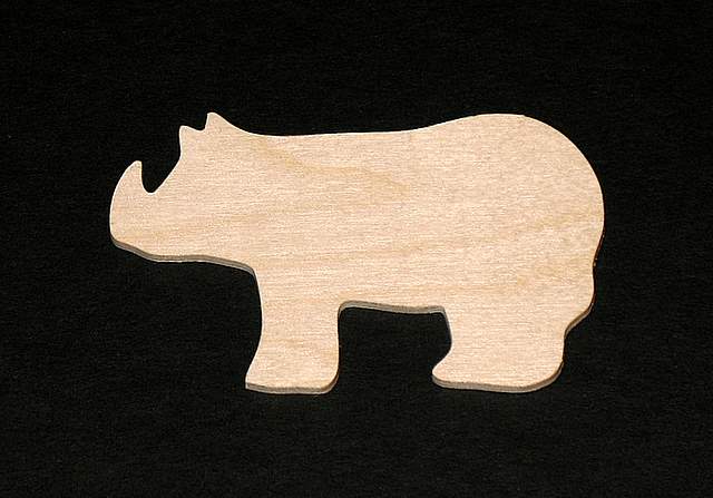 Rhinoceros Cutout - Hand Cut Plywood